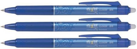 Rollery "Frixion Clicker", modrá, 0,5/0,25mm, vymazatelný, 3 ks v balení, PILOT