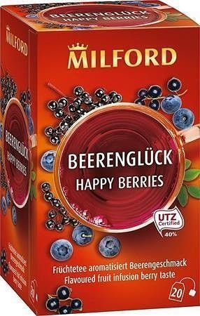 Ovocný čaj  &quot;Happy berries&quot;, 20 x 2,5 g, MILFORD