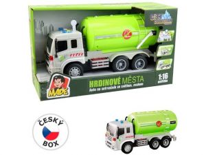 Auto cisterna na setrvačník, se světlem a zvukem, na baterie,26,5 x 10 x 13,5 cm