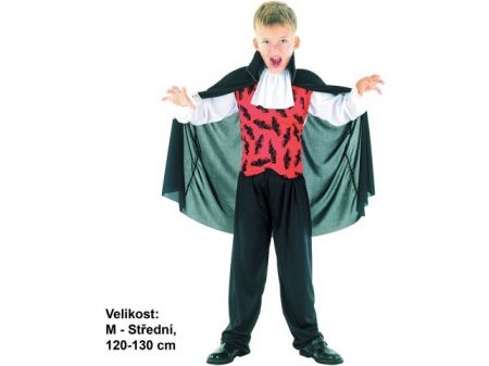 Kostým na karneval - Upír, 120 - 130 cm