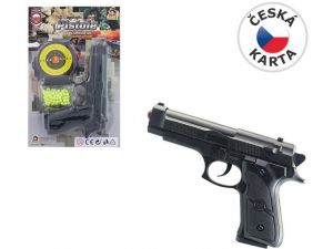 Pistolka na kartě s náhradními kuličkami