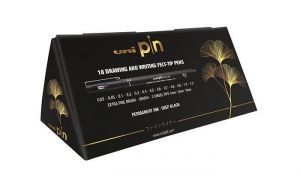 Sada popisovačů "Tube", černá, 18 různých čar, UNI PIN 2UPINDOBOZ18