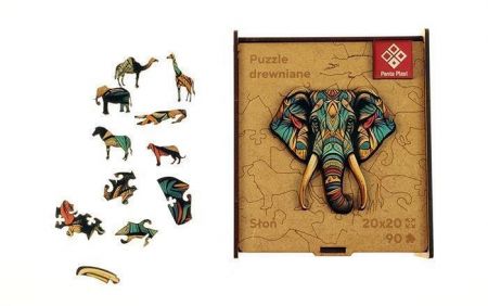 Puzzle "Elephant", dřevěné, A4, 90 ks, PANTA PLAST 0422-0004-01