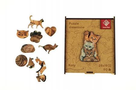 Puzzle "Cat`s family", dřevěné, A4, 90 ks, PANTA PLAST 0422-0004-03