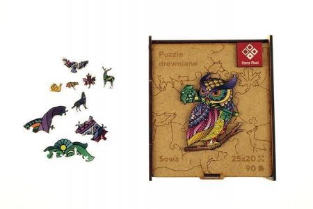 Puzzle "Owl", dřevěné, A4, 90 ks, PANTA PLAST 0422-0004-02