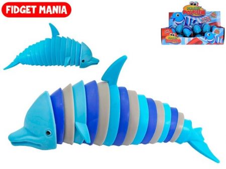 Fidget delfín klik klak 17cm, 2 barvy