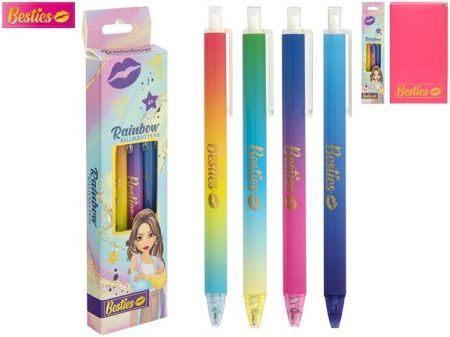 Prospisovací pera duhová v krabičce 4 ks