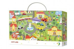 Puzzle "Hledání předmětů" město 45x31cm 80dílků v krabici 25x16x6cm
