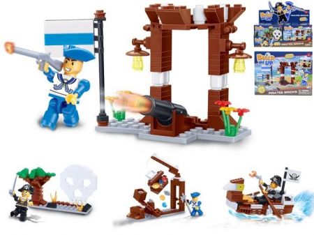 BuildMeUp stavebnice - Pirates bricks 96-103ks v krabičce 4druhy