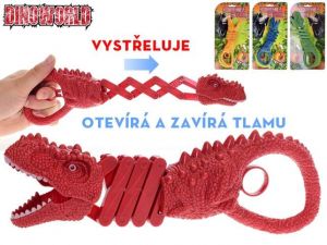 Dinoworld kleště dinosaurus 20-31cm natahovací 4barvy na kartě