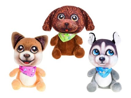 Pes plyšový 20cm sedící se šátkem 3druhy 0m+