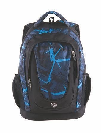 Batoh "Music Blue Strike", černá-modrá, USB port, PULSE 122262