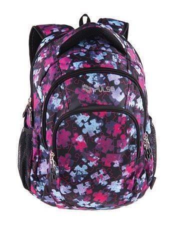 Batoh "Teens Black Puzzle, černá-puzzle, PULSE 122284