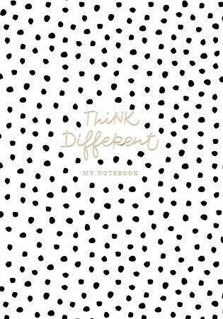 Skicák "Think different", mix motivů, A5, čistý, 80 listů, SHKOLYARYK A5-3C-064-371