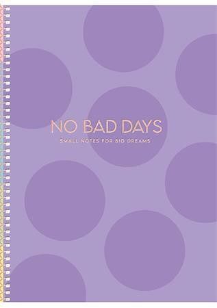 Spirálový sešit "No Bad Days", mix motivů, B5, čtverečkovaný, 80 listů, tvrdé desky, SHKOL