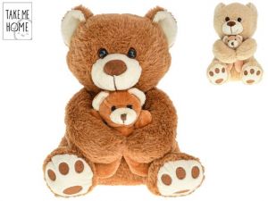 Take Me Home medvěd plyšový 25cm s mládětem sedící 2barvy 0m+