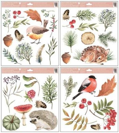 Okenní fólie podzimní les 30 x 33,5 cm 