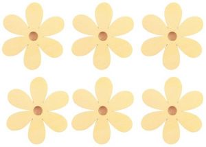 Dřevěné květy s kolíčkem 4 cm, 6 ks
