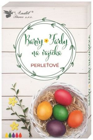 Barvy na vajíčka gelové perleťové, 5 ks, rukavice