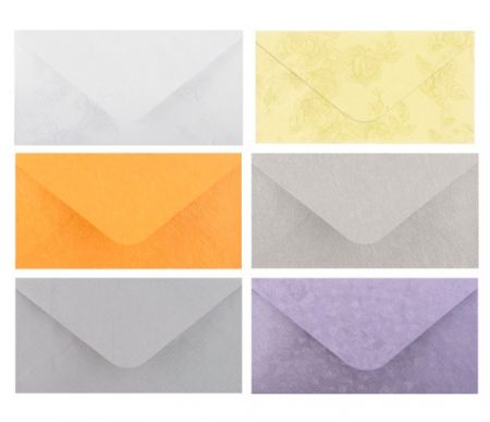 Obálka dopisní barevná DL metal s ražbou, 220 x 110mm mix