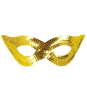 Škraboška zlatá flitrová