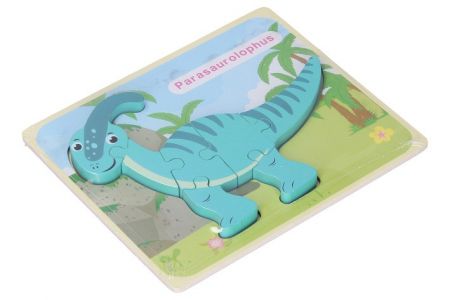 Vkládačka dřevěná dinosaurus 18x14,5 cm