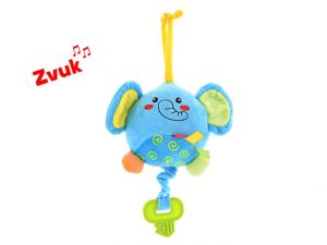 Slon plyšový 13cm s hracím strojkem na natažení 0m+