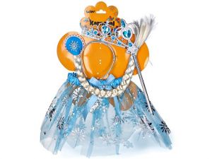 Kostým princezna modrá s čelenkou a sukní 29cm v sáčku