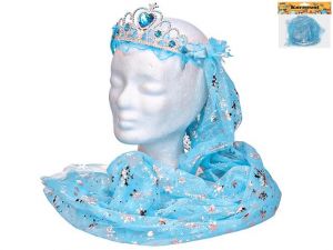 Čelenka 17cm se závojem - karnevalový doplněk v sáčku