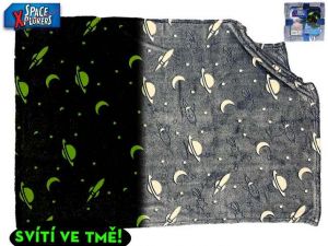 Space Xplorers deka 100x150cm vesmírný design ve tmě svítící 0m+ na kartě