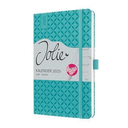 Diář "Jolie", zelená aqua, A5, týdenní, 2025, tvrdé desky, SIGEL J5103