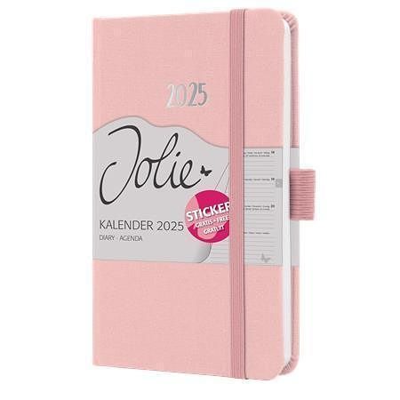 Diář "Jolie", světle růžová, A6, týdenní, 2025, tvrdé desky, SIGEL J5404