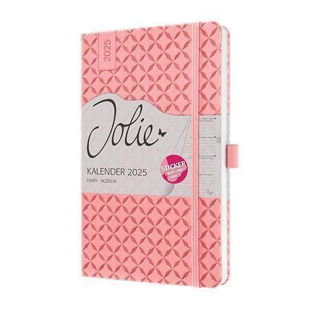 Diář "Jolie", růžová, A5, týdenní, 2025, tvrdé desky, SIGEL J5111