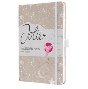 Diář "Jolie", Cosmic Fantasy Beige, A5, týdenní, 2025, tvrdé desky, SIGEL J5349