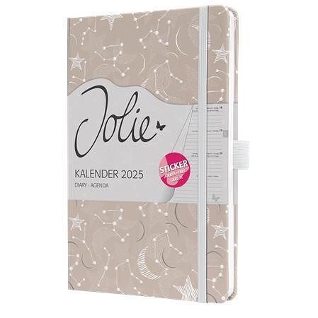 Diář "Jolie", Cosmic Fantasy Beige, A5, týdenní, 2025, tvrdé desky, SIGEL J5349