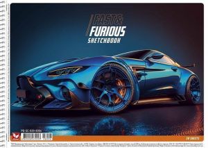 Skicák, náčrtník "Fast&Furious", A4, 20 listů, 120 g, SHKOLYARYK PB-SC-020-8006