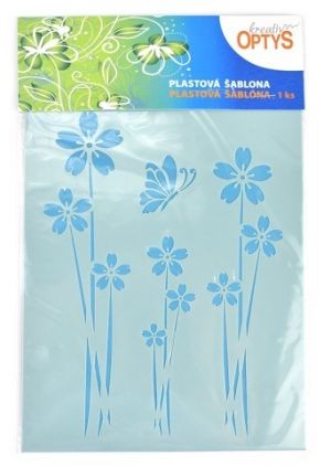 Šablona Kvetiny 20x15cm plast