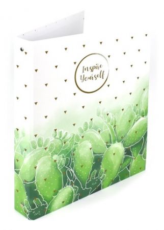 Pořadač 4kroužkový, A4 lamino, Romantic kaktus