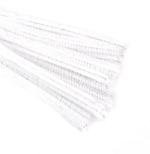 Plyšové drátky bílé, 20 ks