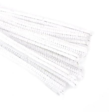 Plyšové drátky bílé, 20 ks