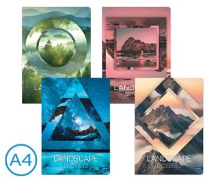 Kniha záznamová A4 linka  96l Landscape mix