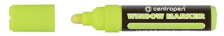 Křídový značkovač 9121 na sklo Centropen, žlutý fluo