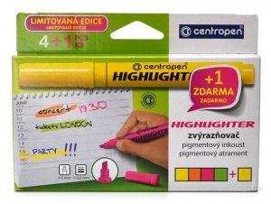 Zvýrazňovače Centropen 8552 souprava, 4 ks