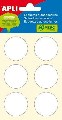 Etikety bílé kulaté, prům. 32 mm, 36 ks