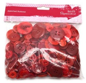 Knoflíky 250 g, červené, PMA 354304