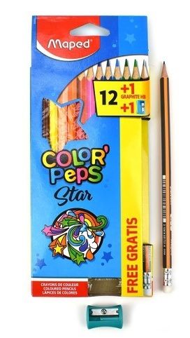 Pastelky Maped Color‚Peps, 12ks +tužka HB + ořezávátko