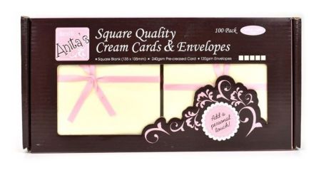 Sada obálky + blahopřání ANT 1512001, 14 x 14 cm, krémové, 100 ks