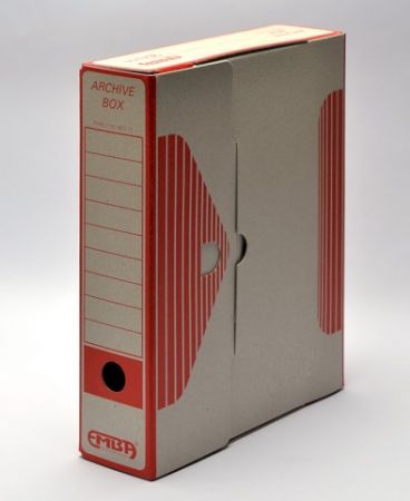 Archivní krabice, 33 x 26 x 7,5 cm, červená