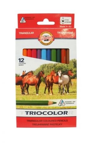 Pastelky Triocolor, kůň, 12 ks, 9 mm
