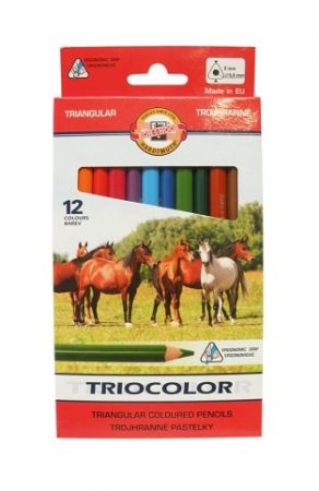 Pastelky Triocolor, kůň, 12 ks, 9 mm